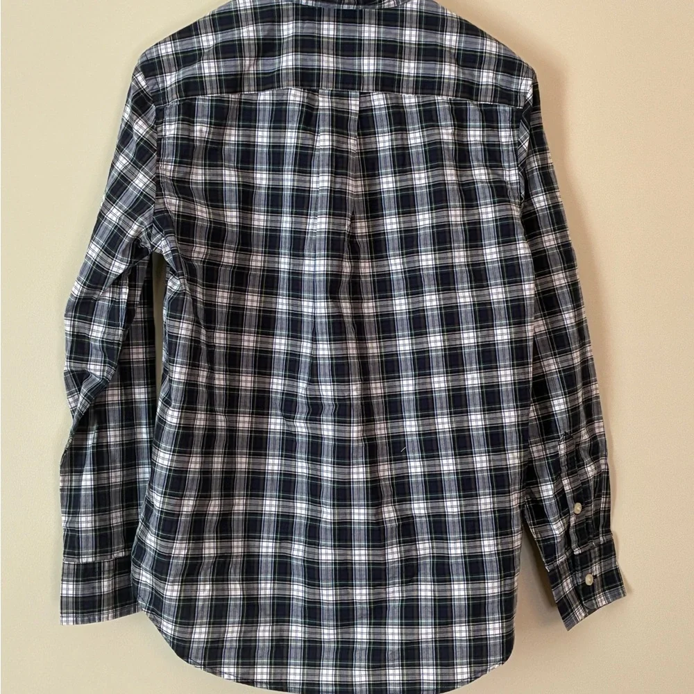 Ralph Lauren Navy and White Plaid Button-Down Shirt